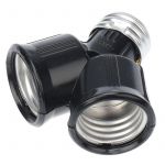 Разветвитель цокольный E27-2хE27 черн. Rexant 11-8860