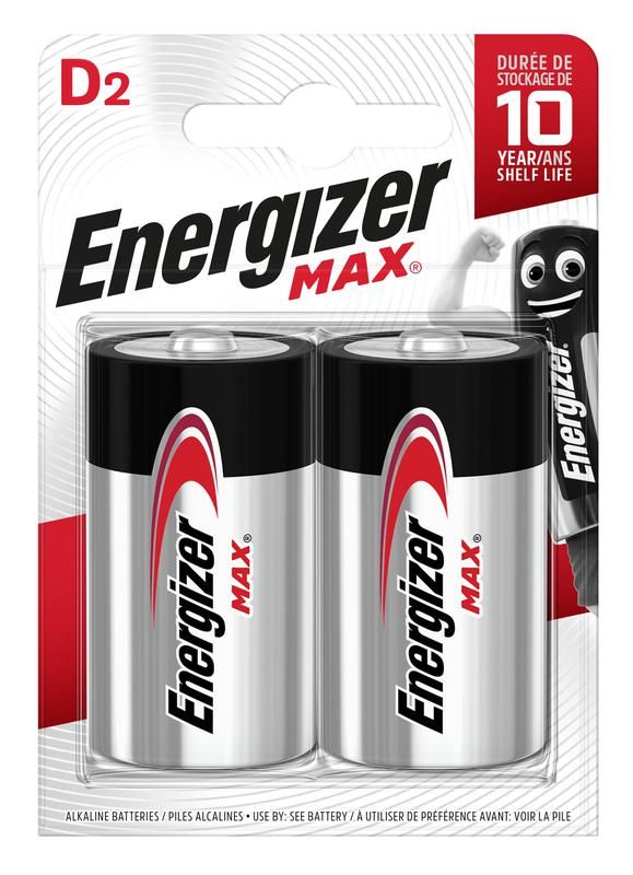 Элемент питания алкалиновый MAX LR20/373 BL2 (блист.2шт) Energizer E302306800