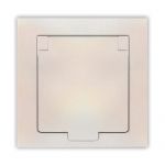 Розетка 1-м СП Афина 16А IP20 с заземл. с крышкой в сборе жемчуг Universal A0029-OBr