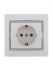 Розетка 1-м СП Mira 16А IP20 с заземл. защ. шторки с сер. вставкой керамика бел. LEZARD 701-0215-124