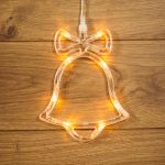 Фигура светодиодная "Колокольчик" 200х160х10мм 8LED тепл. бел. 1Вт 4.5В IP20 на присоске элементы питания 3хAAA (в компл.) Neon-Night 501-012