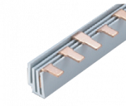 Соединительная шина трехполюсная штыревая (PIN) до 63А 6х1,8мм (10 кв. мм) длина 12модулей Соединительная шина трехполюсная штыревая (PIN) до 63А 6х1,8мм (10 кв. мм) длина 12модулей