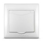 Розетка 1-м СП Севиль 16А IP20 с заземл. с крышкой бел. UNIVersal С0029