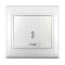 Переключатель проходной 1-кл. СП Севиль 10А IP20 с подсветкой бел. UNIVersal С0125