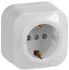 Розетка 1-м ОП GLORY РСш20-3-ХБ 16А с заземл. защ. шторки бел. IEK ERH14-K01-16