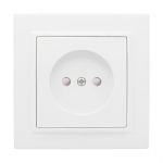 Розетка 1-м СП Минск 10А IP20 без заземл. защ. шторки бел. Basic EKF ERR10-022-100