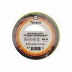 Изолента ПВХ профессиональная 0.18х19мм 20м желт./зел. Kranz KR-09-2807 Изолента ПВХ профессиональная 0.18х19мм 20м желт./зел. Kranz KR-09-2807